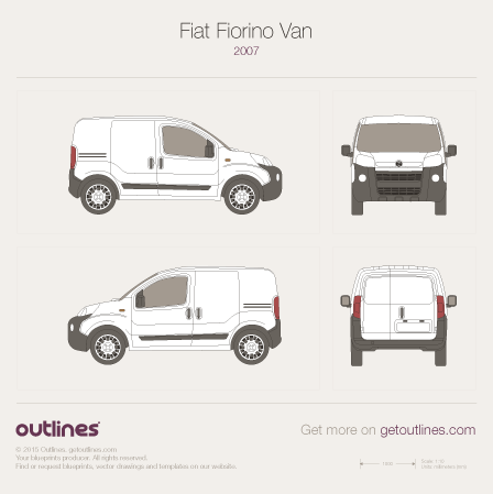2008 Fiat Fiorino Van Microvan blueprint