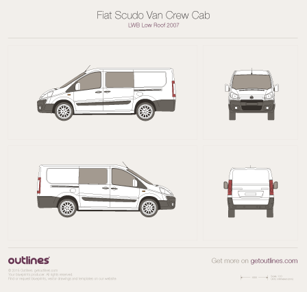 2007 Fiat Scudo Crew Cab Van blueprints and drawings