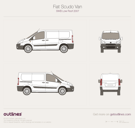 2007 Fiat Scudo Van Van blueprints and drawings