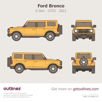 2021 Ford Bronco 6 Gen U725 4-door First Edition SUV blueprint