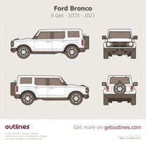 2021 Ford Bronco 6 Gen U725 4-door Base SUV blueprint