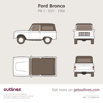 1966 Ford Bronco Mk I Top View SUV blueprint