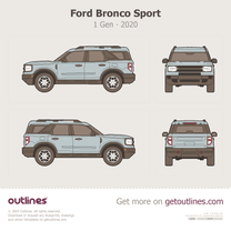 2020 Ford Bronco Sport 1 Gen CX430 5-door First Edition SUV blueprint