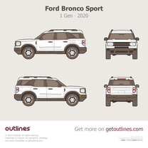 2021 Ford Bronco Sport 1 Gen CX430 5-door Base SUV blueprint