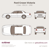1998 Ford Crown Victoria 2 Gen ∙ EN114 Top View Sedan blueprint