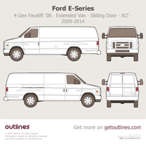 2008 Ford E-350 4 Gen Facelift '08 Extended Van ∙ XLT ∙ Exterior Upgrade Package ∙ Sliding Door ∙ E350 Van blueprint
