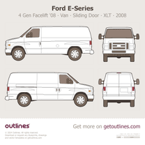2008 Ford E-150 4 Gen Facelift '08 Van ∙ XLT ∙ Exterior Upgrade Package ∙ Sliding Door ∙ E150 Van blueprint