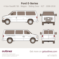 2008 Ford E-Series 4 Gen Facelift '08 Wagon ∙ XLT ∙ Exterior Upgrade Package ∙ Sliding Door Wagon blueprint