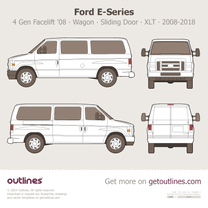2008 Ford E-Series 4 Gen Facelift '08 Wagon ∙ XLT ∙ Exterior Upgrade Package ∙ Sliding Door Wagon blueprint