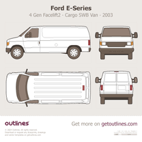 2003 Ford E-Series 4 Gen Facelift2 Cargo SWB ∙ Top View Van blueprint