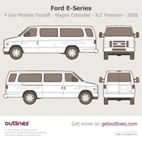 2008 Ford E-350 4 Gen Modern Facelift Wagon Extended ∙ XLT Premium ∙ Econoline ∙ E350 Wagon blueprint