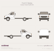 2003 Ford Econoline Cutaway E-350 Stripped Chassis Cab Heavy Truck blueprint
