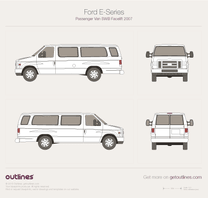 2007 Ford E-Series Passenger LWB Facelift II Wagon blueprint
