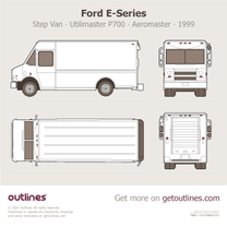 1999 Ford E-Series Step Van ∙ Utilimaster P700 ∙ P900 ∙ P1000 ∙ Aeromaster ∙ Top View Van blueprint