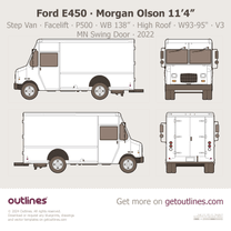2022 Ford E-Series Step Van ∙ Morgan Olson ∙ Facelift 11’4” ∙ P500 ∙ WB 138” High Roof ∙ V3 MN Swing Door ∙ Stripped Van blueprint