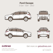 2013 Ford Escape 3 Gen ∙ III SUV blueprint