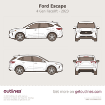 2023 Ford Escape 4 Gen Facelift / IV ST-line SUV blueprint