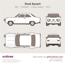 1973 Ford Escort Mk I RS1600 2-door ∙ Top View Sedan blueprint