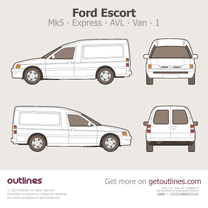 1990 Ford Escort Mk5 ∙ Express AVL Van blueprint
