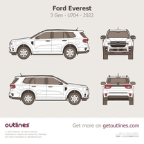 2022 Ford Everest 3 Gen ∙ U704 SUV blueprint