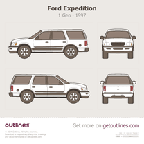 1997 Ford Expedition 1 Gen ∙ UN93 SUV blueprint