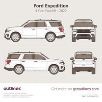 2022 Ford Expedition 4 Gen Facelift SUV blueprint
