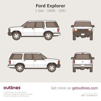 1991 Ford Explorer 1 Gen ∙ UN46 5-door SUV blueprint