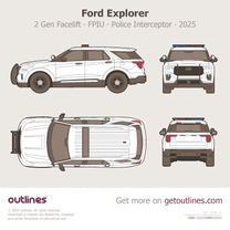 2025 Ford Explorer 2 Gen Facelift FPIU ∙ Police Interceptor ∙ Top View SUV blueprint