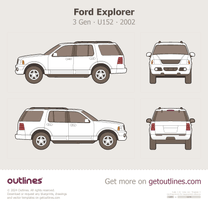 2002 Ford Explorer 3 Gen ∙ U152 ∙ III 5-door SUV blueprint