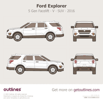 2016 Ford Explorer 5 Gen Facelift  ∙ V SUV blueprint