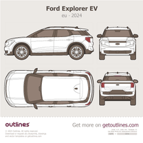 2024 Ford Explorer EV eu ∙ Top View SUV blueprint