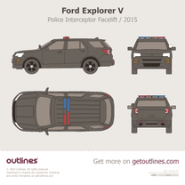 2016 Ford Explorer 5 Gen Facelift / V Police Interceptor SUV blueprint