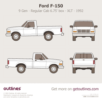 1991 Ford F-150 9 Gen Mk IX Regular Cab 6.75' box Pickup Truck blueprint