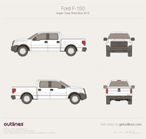 2008 Ford F-150 12 Gen Facelift SuperCrew 5.5' box Short Box Pickup Truck blueprint