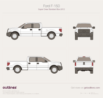 2008 Ford Lobo 4 Gen / 12 Gen Facelift SuperCrew 6.5' box Standard Box Pickup Truck blueprint