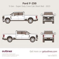 2023 Ford F-250 Super Duty 5 Gen Crew Cab ∙ SWB ∙ 6.75 ft box ∙ Lariat ∙ King Ranch ∙ Platinum ∙ Limited Pickup Truck blueprint