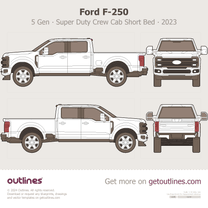 2023 Ford F-250 Super Duty 5 Gen Crew Cab ∙ SWB ∙ 6.75 ft box ∙ Lariat ∙ King Ranch ∙ Platinum ∙ Limited Pickup Truck blueprint