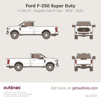 2017 Ford F-350 Super Duty 4 Gen Facelift '20 Regular Cab 8' Box ∙ SRW Pickup Truck blueprint