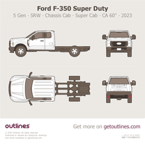2023 Ford F-350 Super Duty 5 Gen SRW ∙ Chassis Cab ∙ SuperCab ∙ Extended Cab ∙ CA 60