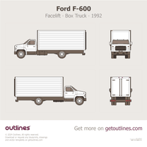 1992 Ford F-600 Facelift Box Truck Heavy Truck blueprint