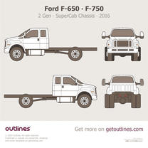 2016 Ford F-750 2 Gen SuperCab Chassis Heavy Truck blueprint