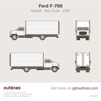 1992 Ford F-700 Facelift Box Truck Heavy Truck blueprint