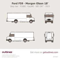 2023 Ford F59 Step Van ∙ Facelift Morgan Olson 18' ∙ P1000 ∙ WB 190” Van blueprint
