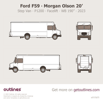 2023 Ford F59 Step Van ∙ Facelift Morgan Olson 20' ∙ P1200 ∙ WB 190” Van blueprint