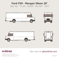 2023 Ford F59 Step Van ∙ Facelift Morgan Olson 20' ∙ P1200 ∙ WB 218” Van blueprint
