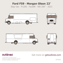 2023 Ford F59 Step Van ∙ Morgan Olson ∙ Facelift 22' ∙ Food Truck ∙ WB 178” ∙ W96 Wide Body Van blueprint