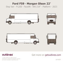 2023 Ford F59 Step Van ∙ Morgan Olson ∙ Facelift 22' ∙ P1200 ∙ WB 218” ∙ Liftgate Platform Van blueprint