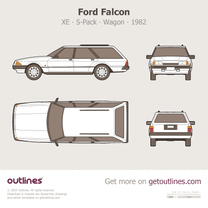 1982 Ford Falcon XE S-Pack ∙ Top View Wagon blueprint