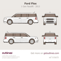 2013 Ford Flex 1 Gen Facelift Wagon blueprint