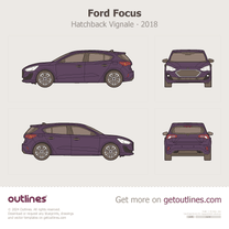 2018 Ford Focus 4 Gen ∙ IV Vignale Dark Mulberry Purple Hatchback blueprint